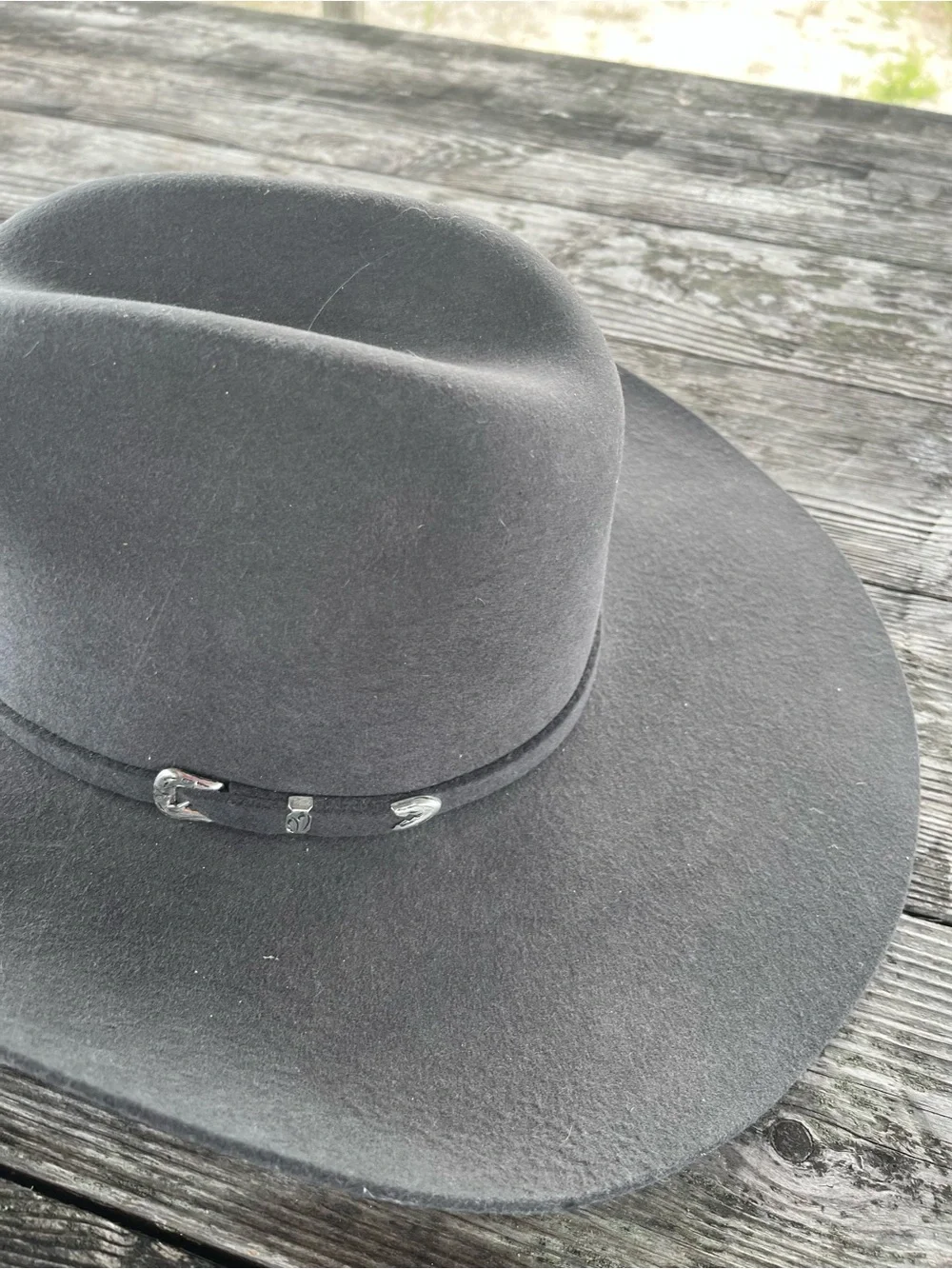 JUSTIN Classic Grey Wool Felt Cowboy Hat - Men Accessories   7 3/8
